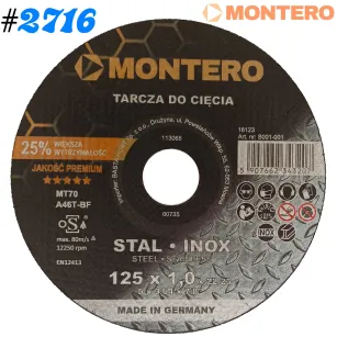 Tarcza do cięcia 125x1,0mm Inox MT70 Montero